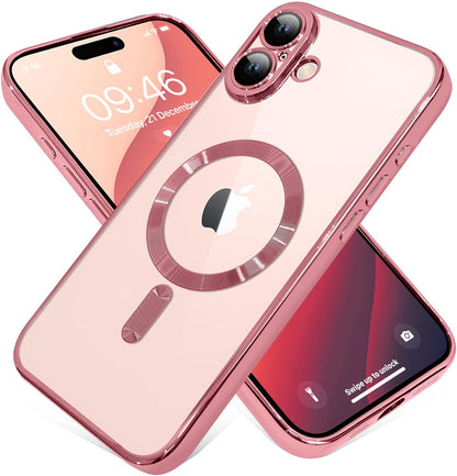Magnetic Case for iPhone 16 Pro Soft TPU Anti-Scratch Shockproof Protective Slim Clear Case - Black
