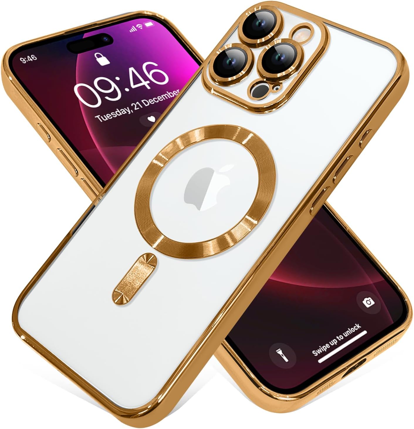 Magnetic Case for iPhone 16 Pro Soft TPU Anti-Scratch Shockproof Protective Slim Clear Case - Black