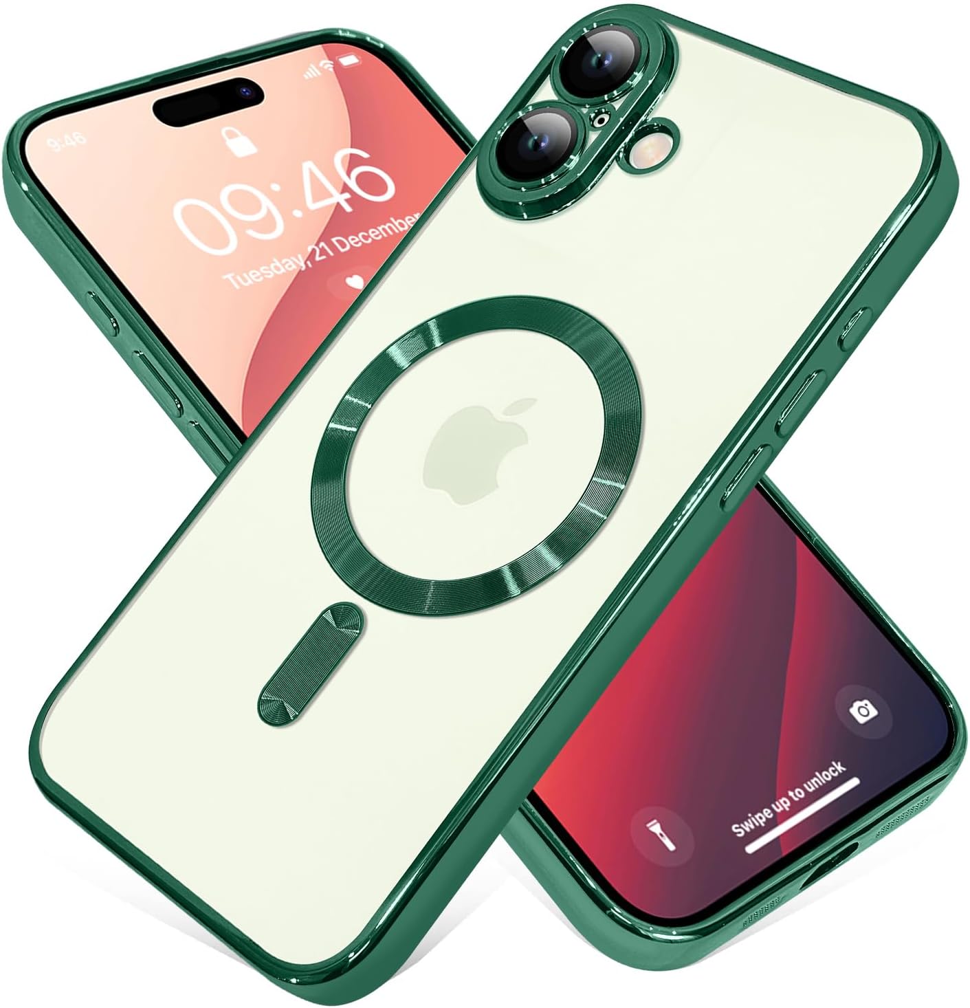 Magnetic Case for iPhone 16 Pro Soft TPU Anti-Scratch Shockproof Protective Slim Clear Case - Black