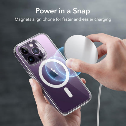 Magnetic Case with MagSafe, Shockproof Military - Grade Protection, Magnetic Phone Clear Case for iPhone 14 Pro Clear - Mobnizer.com
