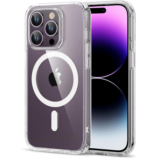 Magnetic Case with MagSafe, Shockproof Military - Grade Protection, Magnetic Phone Clear Case for iPhone 14 Pro Clear - Mobnizer.com