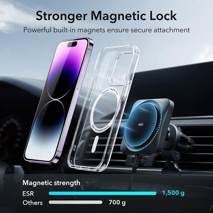 Magnetic Case with MagSafe, Shockproof Military - Grade Protection, Magnetic Phone Clear Case for iPhone 14 Pro Clear - Mobnizer.com