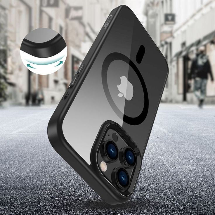 Magnetic MagSafe Case for iPhone 16 Pro Max Shockproof Phone Bumper Cover (Black)