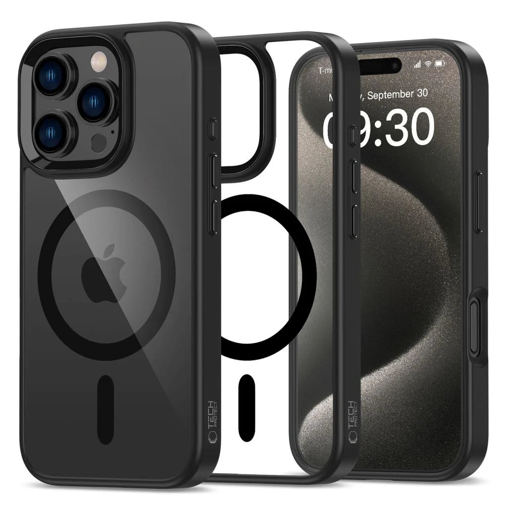 Magnetic MagSafe Case for iPhone 16 Pro Max Shockproof Phone Bumper Cover (Black)