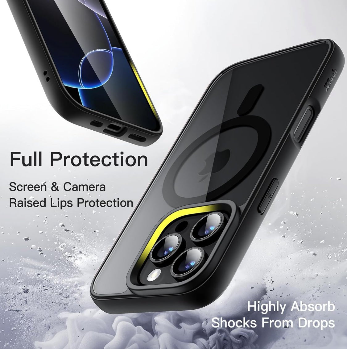 Magnetic MagSafe Case for iPhone 16 Pro Max Shockproof Phone Bumper Cover (Black)