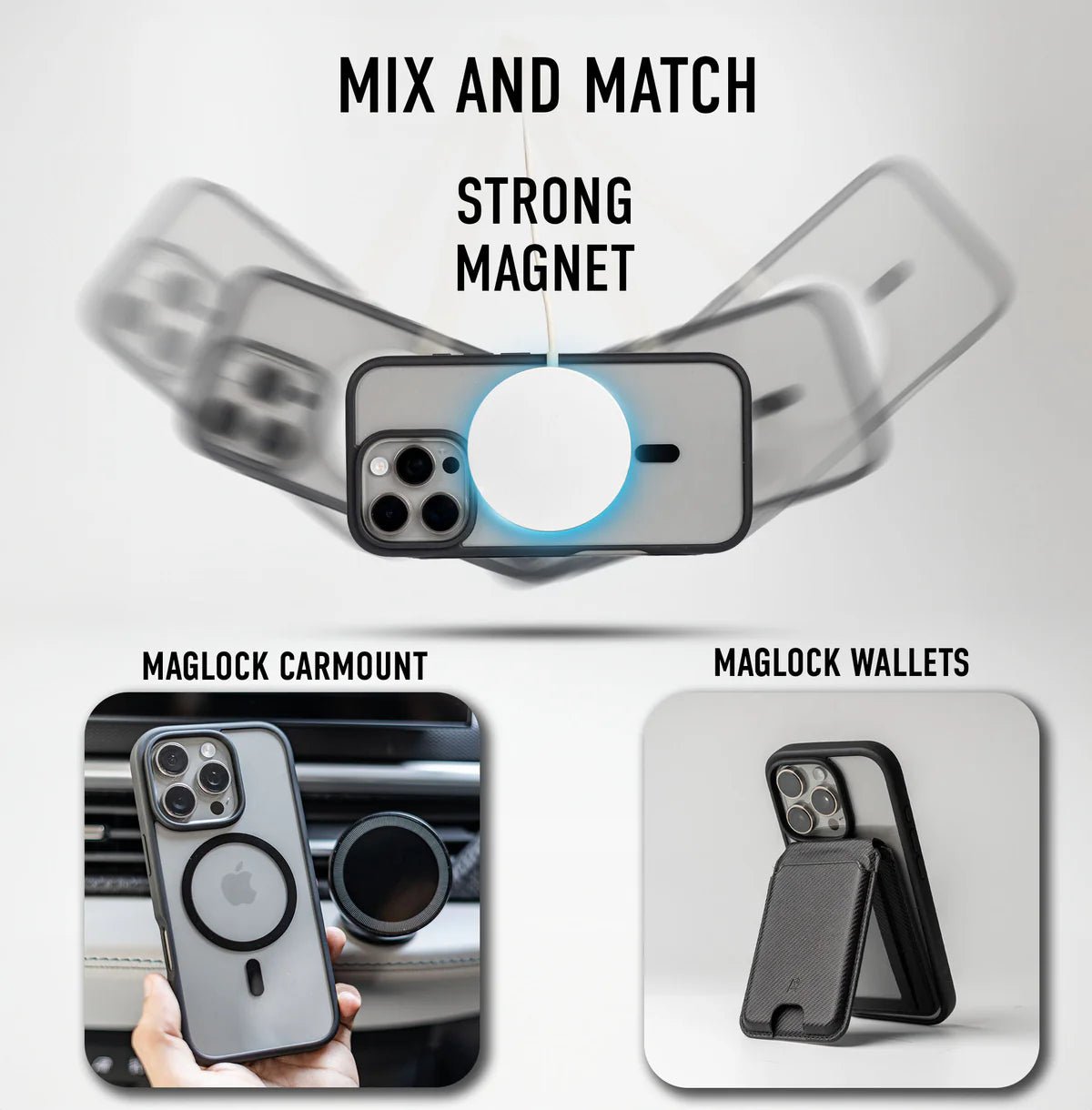 Magnetic MagSafe Case for iPhone 16 Pro Max Shockproof Phone Bumper Cover (Black)
