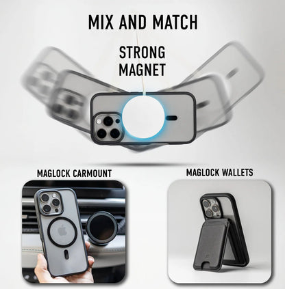 Magnetic MagSafe Case for iPhone 16 Pro Max Shockproof Phone Bumper Cover (Black)