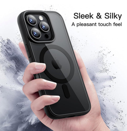 Magnetic MagSafe Case for iPhone 16 Pro Max Shockproof Phone Bumper Cover (Black)