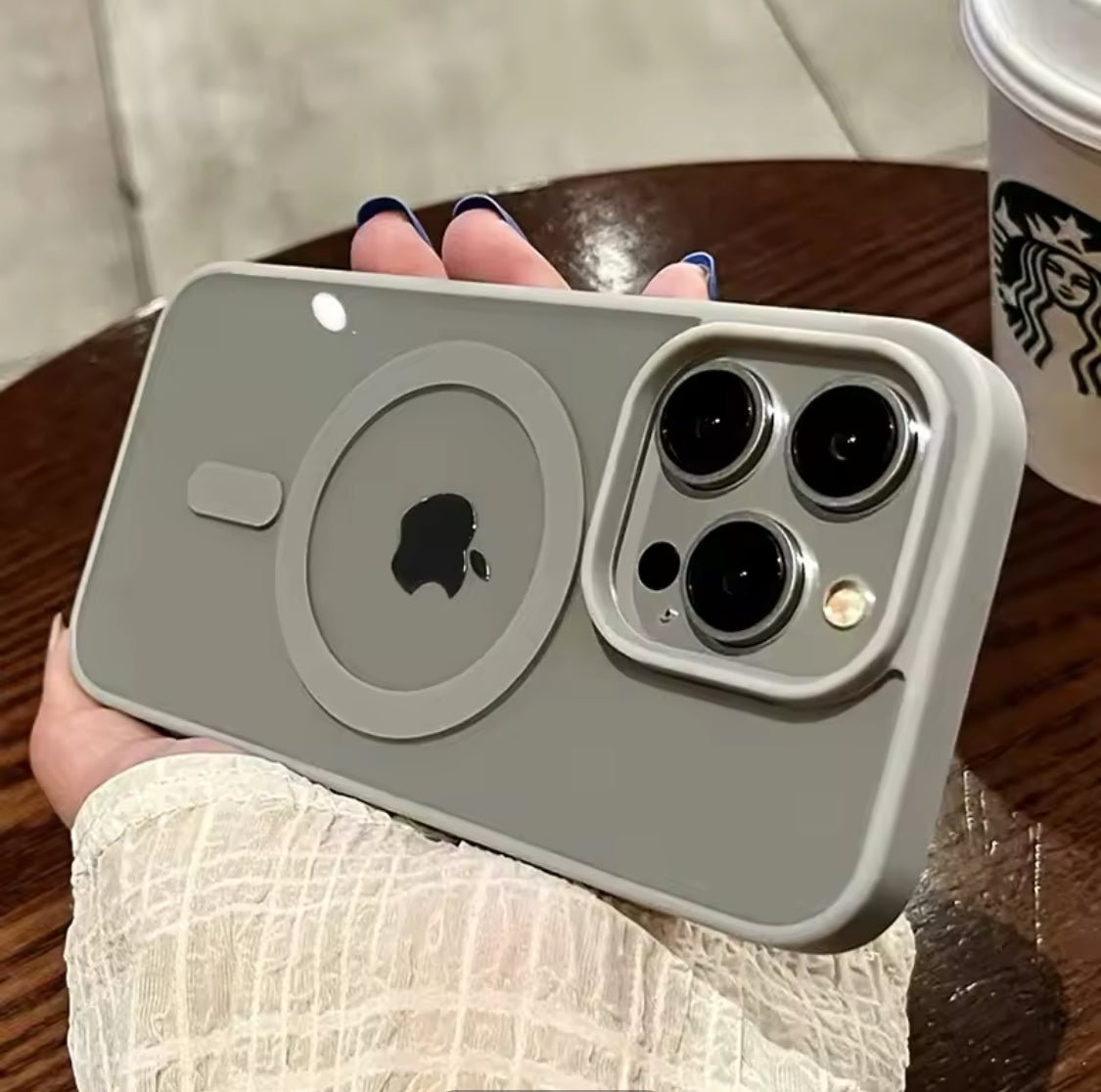 Magnetic MagSafe Case for iPhone 16 Pro Max Shockproof Phone Bumper Cover (Gray)