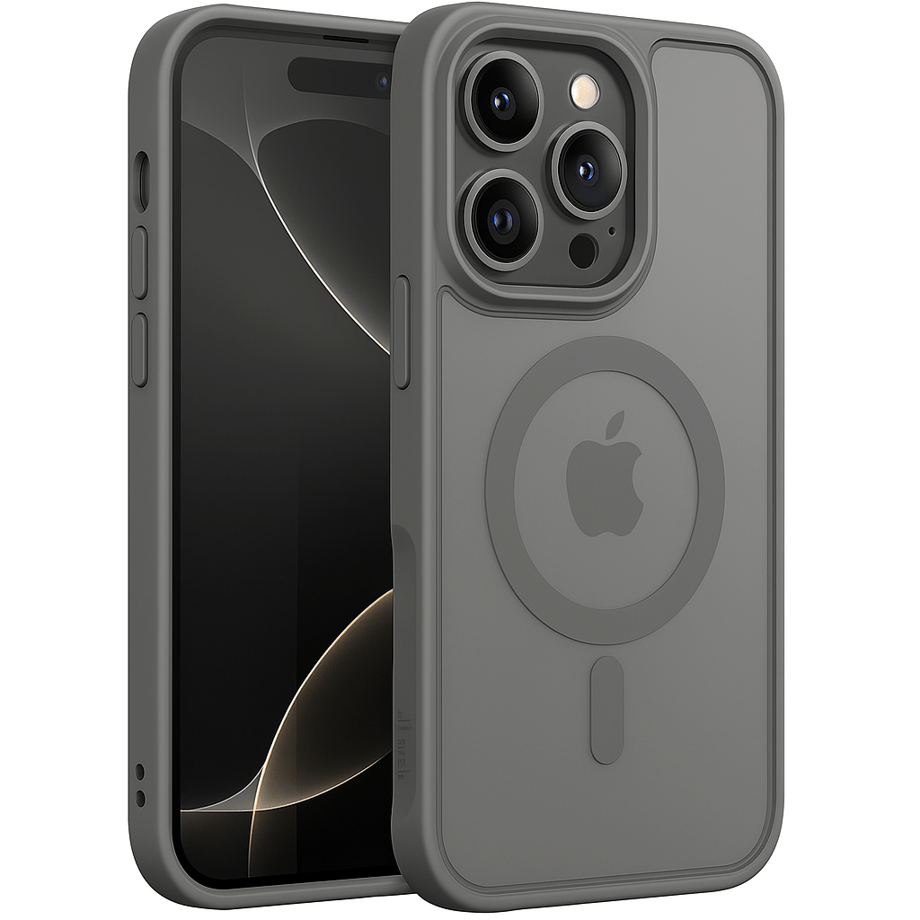 Magnetic MagSafe Case for iPhone 16 Pro Max Shockproof Phone Bumper Cover (Gray)