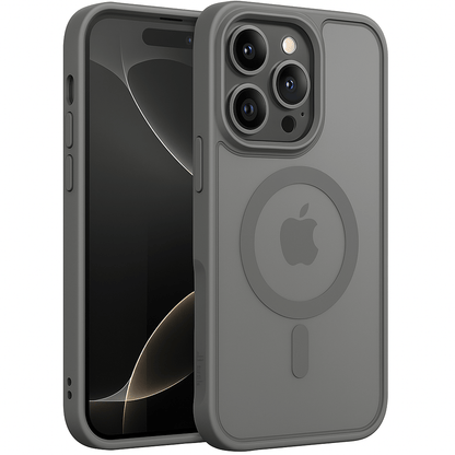 Magnetic MagSafe Case for iPhone 16 Pro Max Shockproof Phone Bumper Cover (Gray)