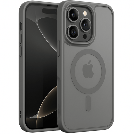 Magnetic MagSafe Case for iPhone 16 Pro Max Shockproof Phone Bumper Cover (Gray)