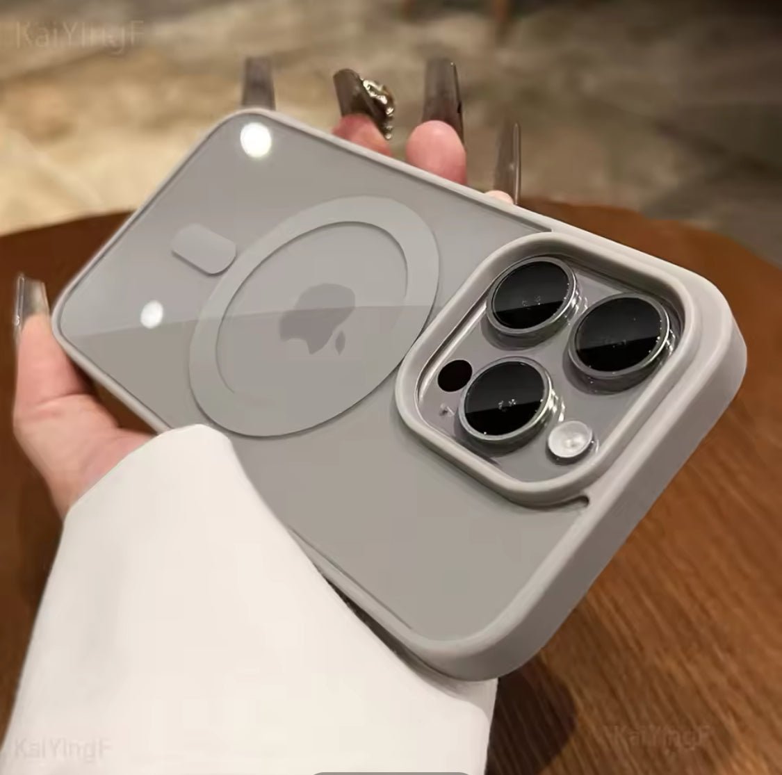 Magnetic MagSafe Case for iPhone 16 Pro Max Shockproof Phone Bumper Cover (Gray)