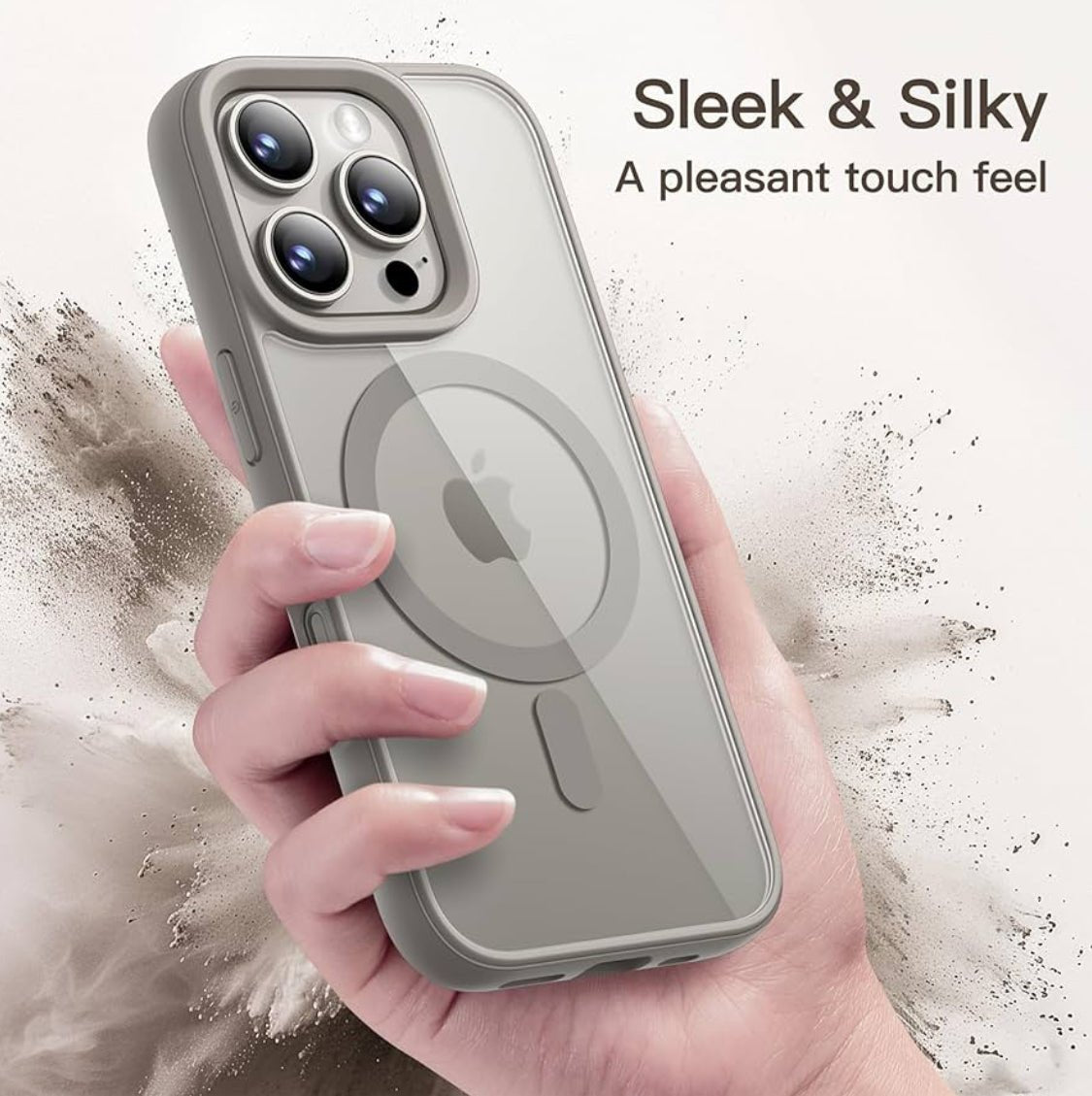 Magnetic MagSafe Case for iPhone 16 Pro Max Shockproof Phone Bumper Cover (Gray)