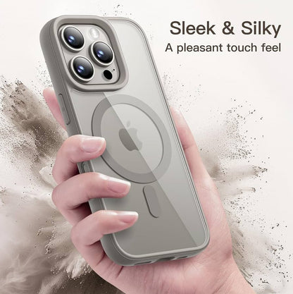 Magnetic MagSafe Case for iPhone 16 Pro Max Shockproof Phone Bumper Cover (Gray)