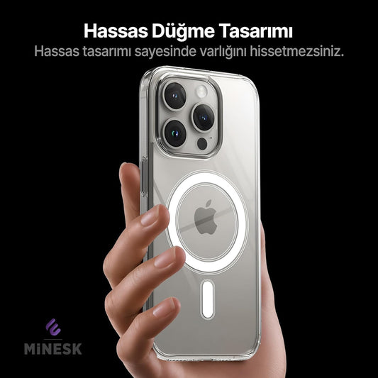 Minesk Clear Case Compatible with Magsafe for iPhone Crystal Clear Material Polycarbonate Back - Mobnizer.com