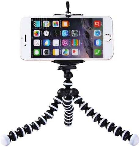 Octopus mini octopus style mobile phone stand flexible tripod - white/black - Mobnizer.com