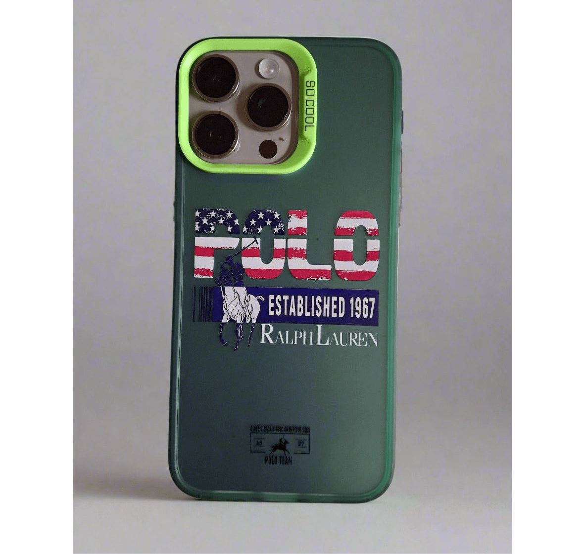 Polo Ralph Lauren 1967 Solid Durable iPhone 14 & 15 Pro Max case Green