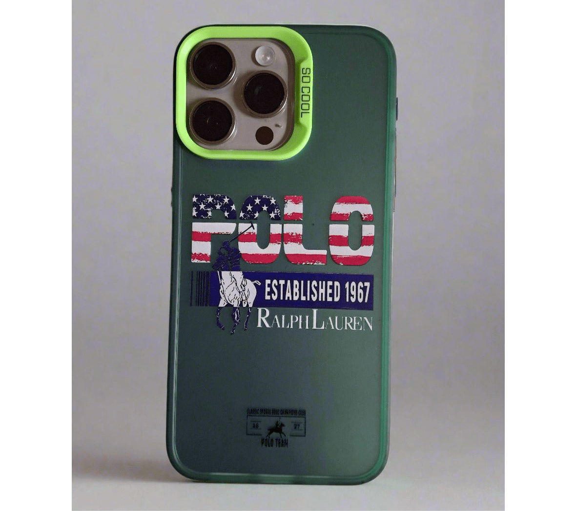 Polo Ralph Lauren 1967 Solid Durable iPhone 14 & 15 Pro Max case Green