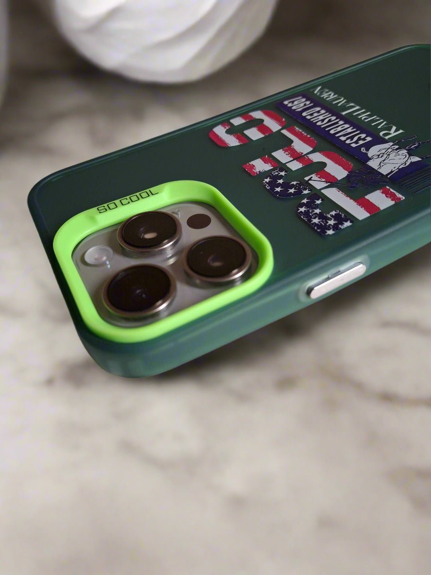 Polo Ralph Lauren 1967 Solid Durable iPhone 14 & 15 Pro Max case Green