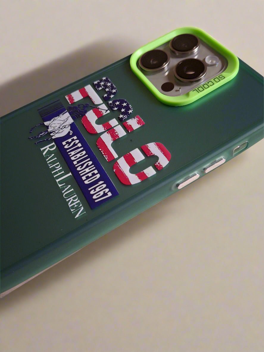 Polo Ralph Lauren 1967 Solid Durable iPhone 14 & 15 Pro Max case Green