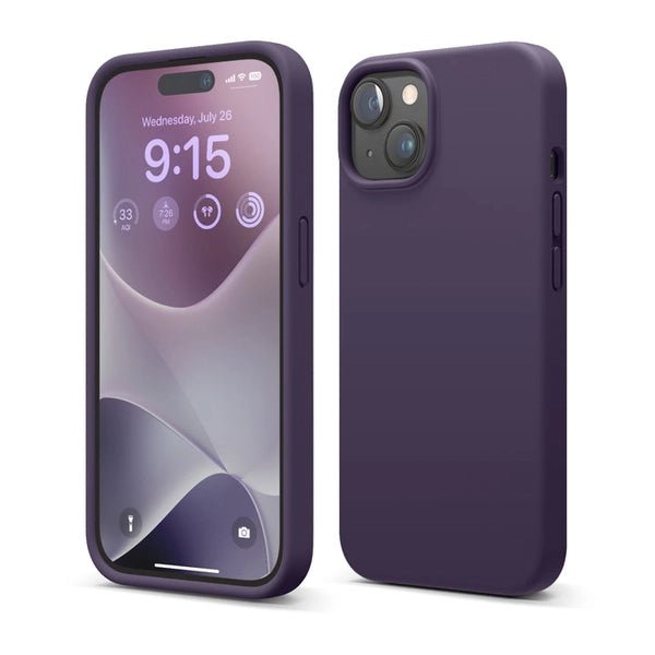 Silicone Case Silky Soft Finish Cover For iPhone 15 Purple