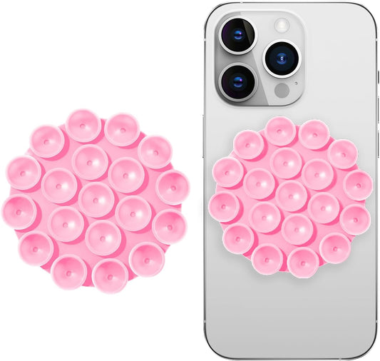 Silicone Suction Cup Phone Case Mount Double Sided, Phone Accessories Hands-Free Strong Grip Holder for Selfies and Videos, Silicon Phone Stand for iPhone and Android