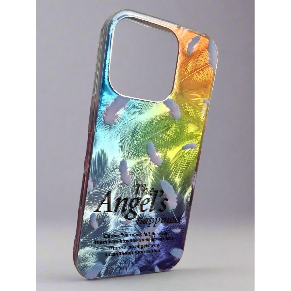 The Angel's Happiness Chromatic Feathers Shell Shockproof Case for iPhone 16 Pro