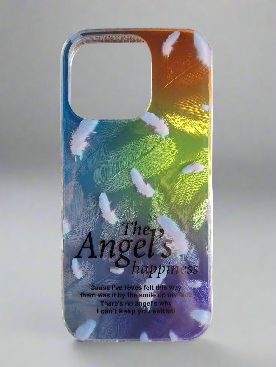 The Angel's Happiness Chromatic Feathers Shell Shockproof Case for iPhone 16 Pro