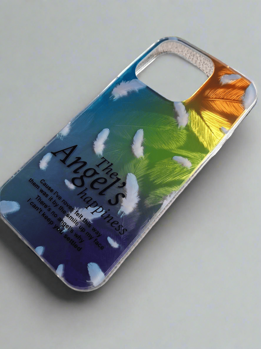 The Angel's Happiness Chromatic Feathers Shell Shockproof Case for iPhone 16 Pro