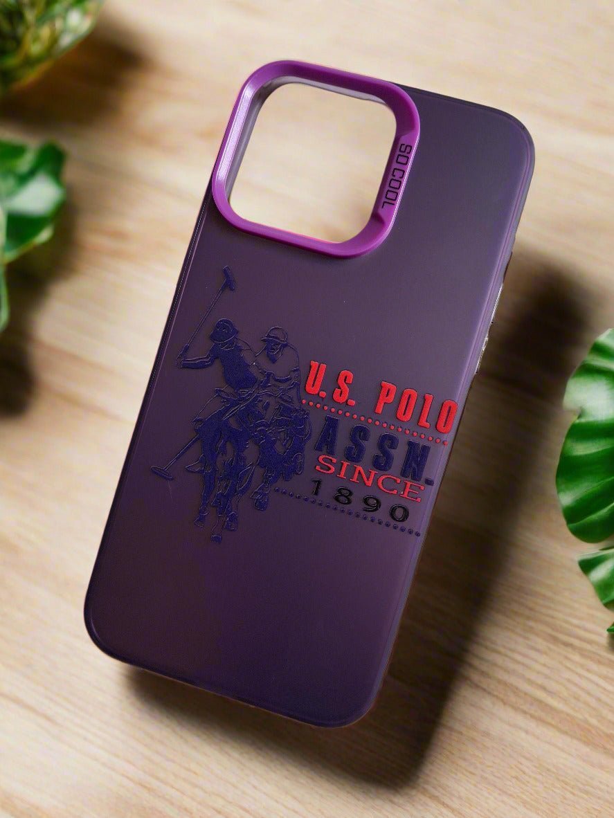 US Polo ASSN 1890 Solid Durable iPhone 15 Pro Max case Purple
