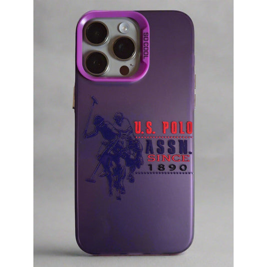 US Polo ASSN 1890 Solid Durable iPhone 15 Pro Max case Purple