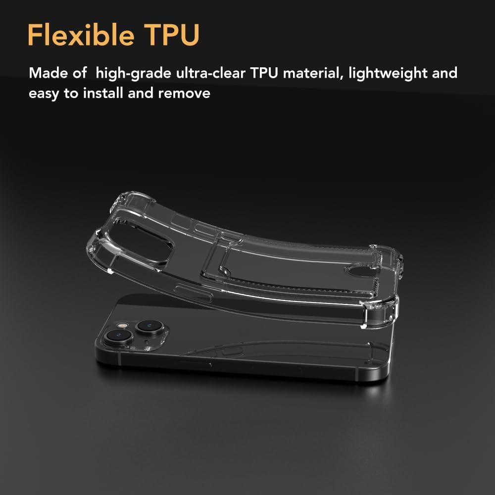 Wallet Clear Case Compatible with iPhone, Card Slot Slim Fit Protective Soft TPU Bumper with Card Holder Cover - Mobnizer.com