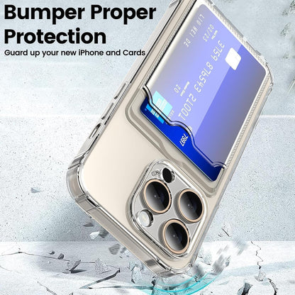 Wallet Clear Case Compatible with iPhone, Card Slot Slim Fit Protective Soft TPU Bumper with Card Holder Cover - Mobnizer.com