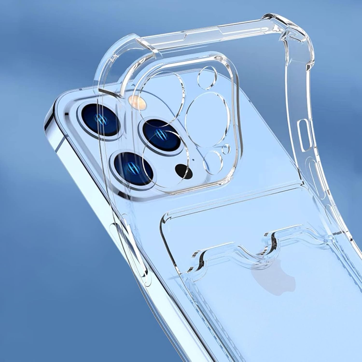 Wallet Clear Case Compatible with iPhone, Card Slot Slim Fit Protective Soft TPU Bumper with Card Holder Cover - Mobnizer.com