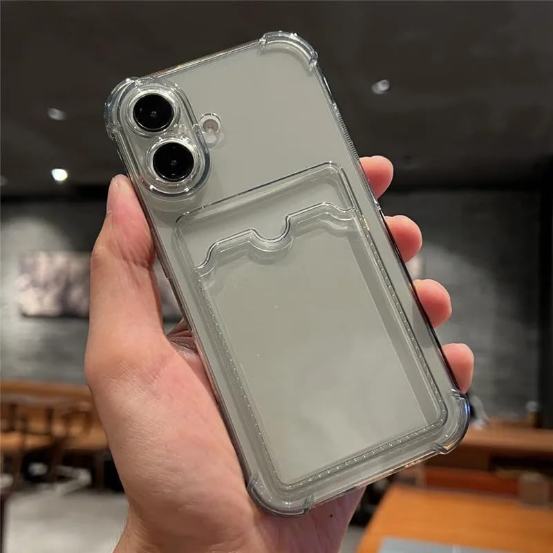 Wallet Clear Case Compatible with iPhone, Card Slot Slim Fit Protective Soft TPU Bumper with Card Holder Cover - Mobnizer.com