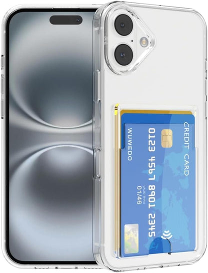 Wallet Clear Case Compatible with iPhone, Card Slot Slim Fit Protective Soft TPU Bumper with Card Holder Cover - Mobnizer.com