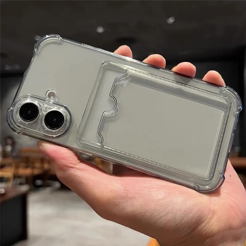 Wallet Clear Case Compatible with iPhone, Card Slot Slim Fit Protective Soft TPU Bumper with Card Holder Cover - Mobnizer.com