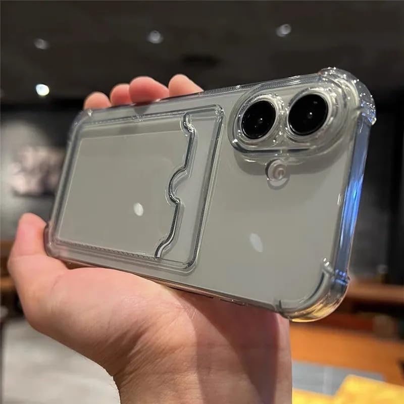 Wallet Clear Case Compatible with iPhone, Card Slot Slim Fit Protective Soft TPU Bumper with Card Holder Cover - Mobnizer.com